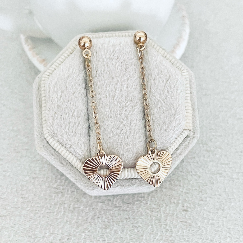 Shiny Heart Dangle Earrings